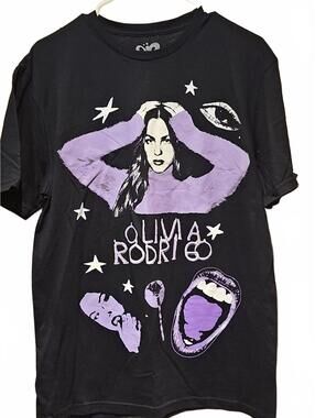 Olivia Rodrigo Graphic T Shirt Black Purple Singer Merch Unisex Size M
